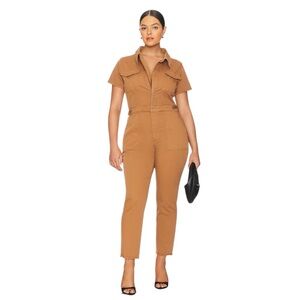 Good American - NWT Utility Fit For Success Utility Jumpsuit Rust Brown  Sz 2XL